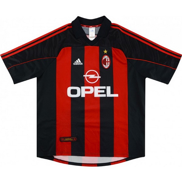 Camiseta AC Milan Replica Primera Ropa Retro 2000 2002 Rojo